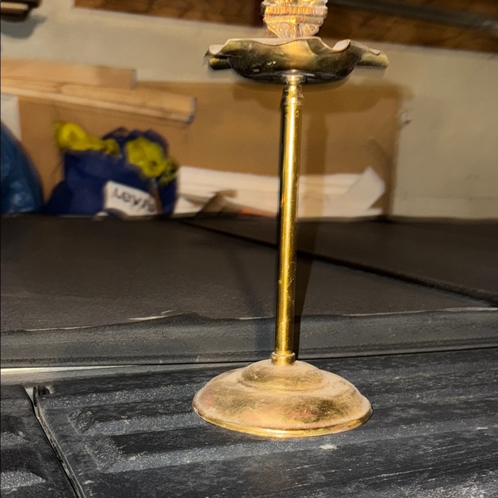 Gold Metal Candlestick Holder with Polished Finish